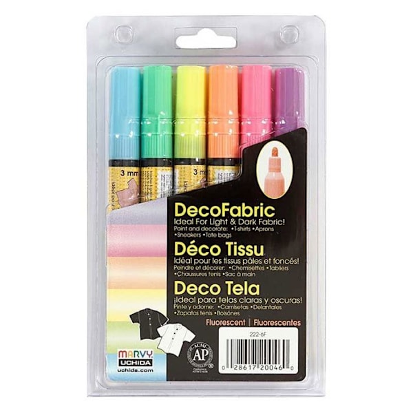 Textilmarkörer - Ej specificerad - ref 25098 - Fluorescerande färger - Tvättbar i 30° - Opak neon