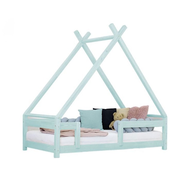 Lit cabane enfant TAHUKA 140 x 200 lyseblå Blå