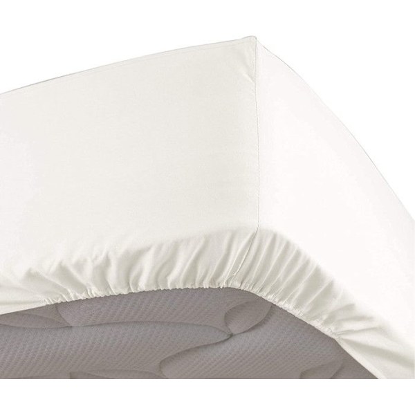 Drap Housse - Percale - 180x200cm - Vit - Bonnet 30cm - 78 trådar/cm² Antracit