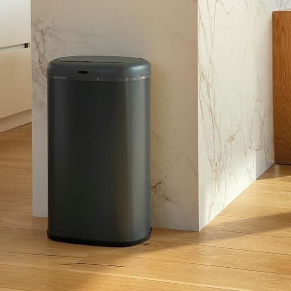 Automatisk Køkkenaffaldsspand - LOGAN - 58 L - Mat Grå Rustfrit Stål - Kitchen Move Metall