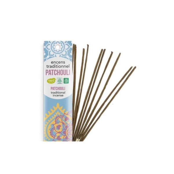 Røgelse - LES INCENSE DU MONDE - Patchouli - 40 pinde - 100% naturlig - 45 min brændetid