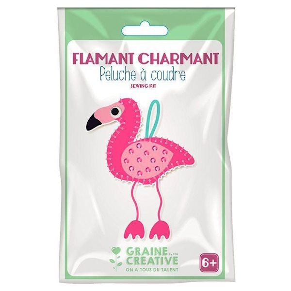 Kankaan ompelusetti - Flamingo - Aloittelija - Mukana materiaalit - OmMeltävä pehmo Rosa