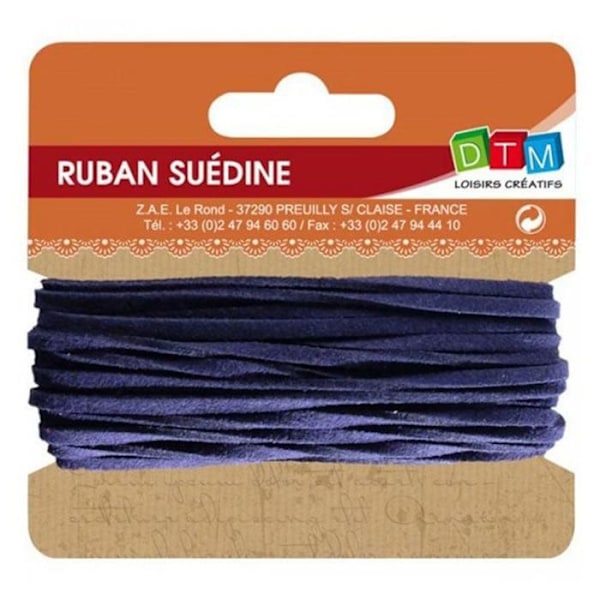 Suede-nauha 5 m - Tummansininen Blå