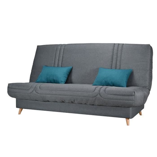 COMFORT BULTEX Clic clac 3 steder - Antracit stof - Fremstillet i Frankrig - L 192 x D 95 x H 101 - MONA Antracit