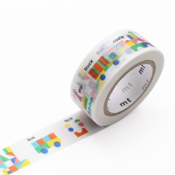 MT Kids Byggblock Washi Maskeringstejp Flerfärgad