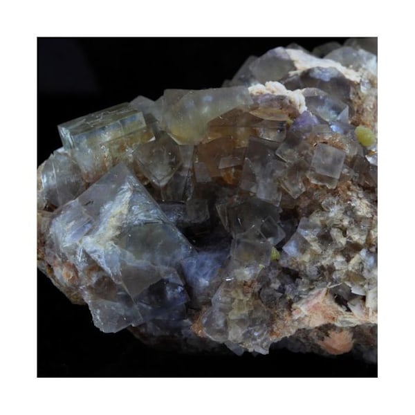 Sten og mineraler. Fluorit + Baryt. 541,55 øre. Lantignié, Beaujeu, Rhône, Frankrig.