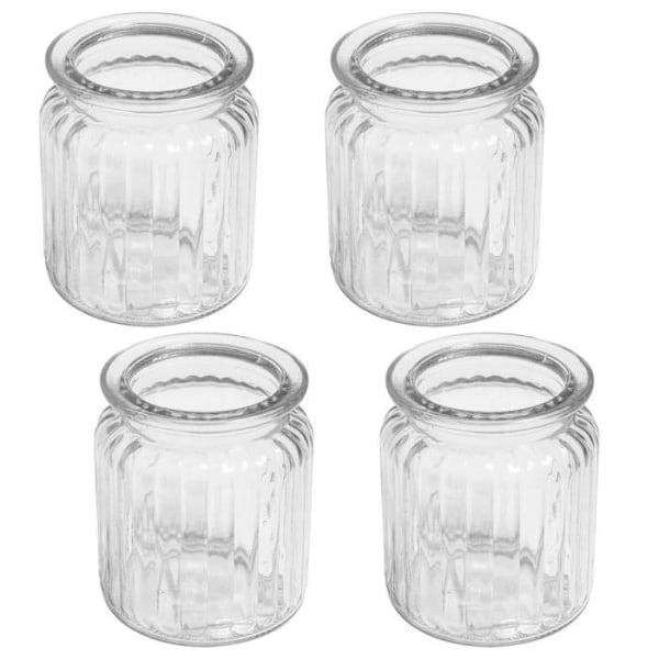 4 glasbeholdere med riller 270 ml Transparent