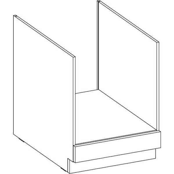 Underdel för inbyggnadsugn med bänkskiva - Mattgrå - L 60 x D 51,6 x H 85 cm - LASSEN Matt grå