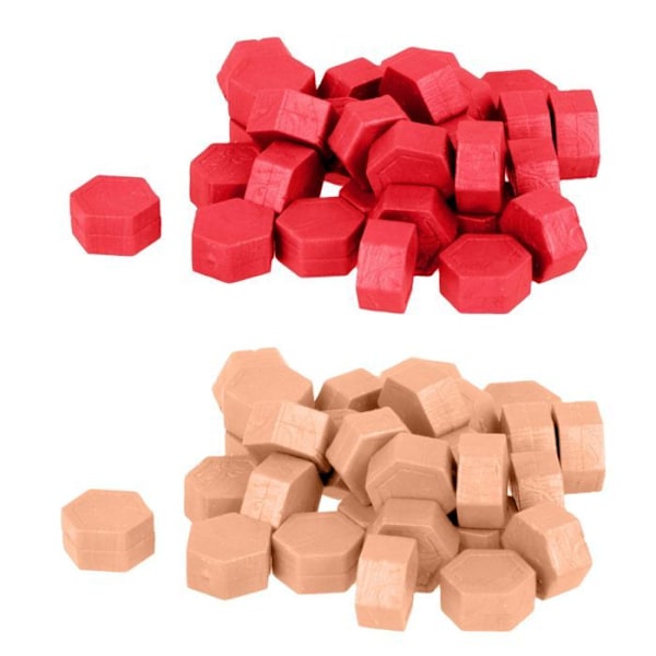 Hexagonala vaxpärlor - Röd + Rosa Flerfärgad