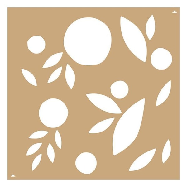 2 Abstract Plant Kraft stensiiliä 20 x 20 cm kastanj