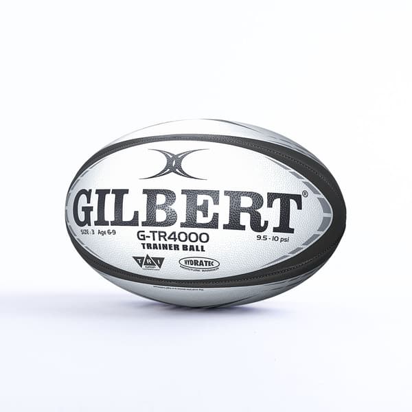 Træningsrugbybold - GTR4000 - Sort - GILBERT - Størrelse 3 SVART VIT