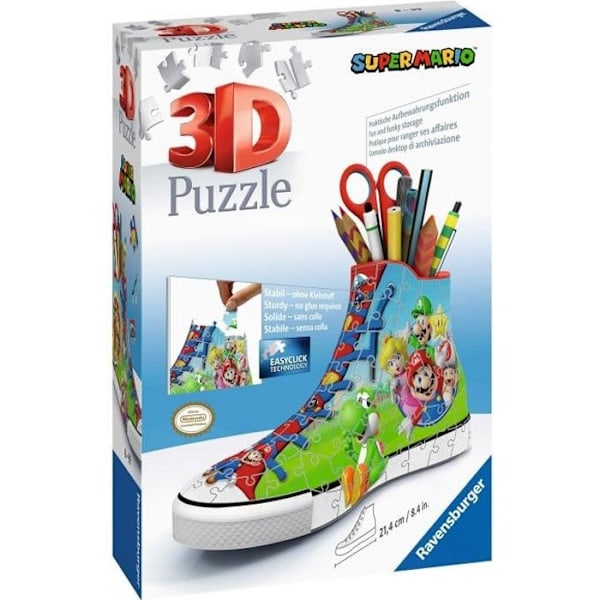 Sneaker Super Mario 3D-pussel - Ravensburger - 108 bitar - Inget lim - Från 8 år Flerfärgad