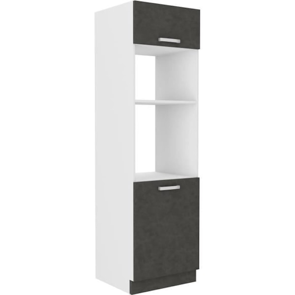 Uunipylväskaappi kahdella saranaovella - harmaa - P 60 x S 57 x K 210 cm - LASSEN Grå