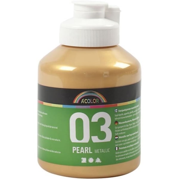 Acrylic Paint - A-Color - 500 ml - Farve Guld - Høj kvalitet - Vandbaseret Guld