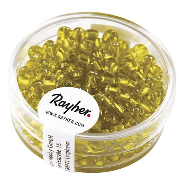 Perle rocaille Garnitur silver 4 mm gul 17 g Gul, Mörkbrun, 16 andra färger