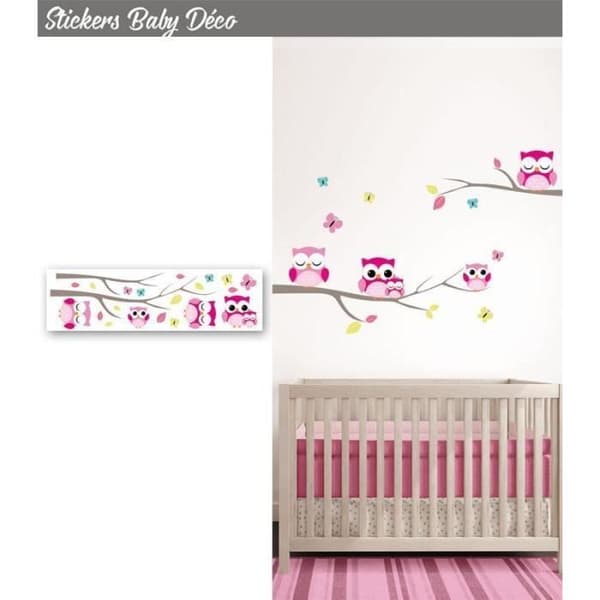 Pink ugler wallsticker - Soveværelse - Barn - 20 cm - Barn