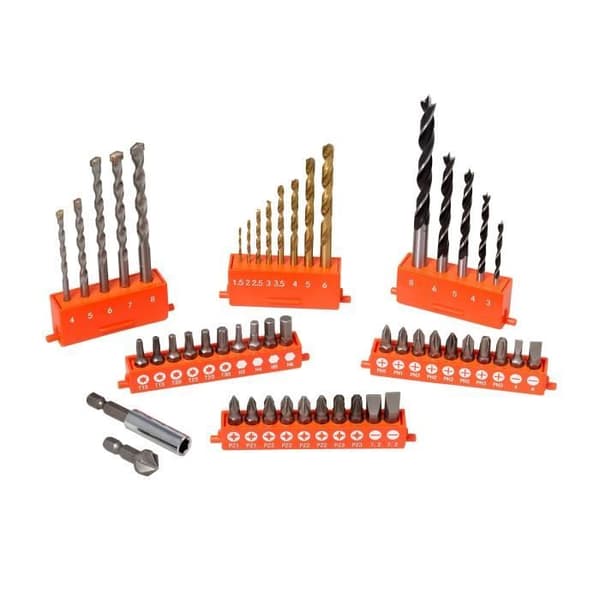 Coffret boring og skruenøgle - BLACK+DECKER - A7232-XJ - 50 tilbehør - Bor, Bits, Fræsere