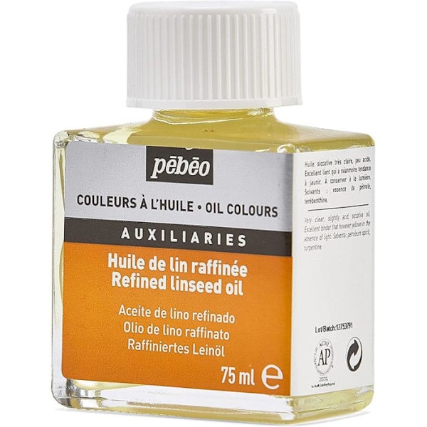 Hjälpmålarfärg för olja - PEBEO - Raffinerad transparent lin - 75 ml - Transparent - Avancerad Transparent