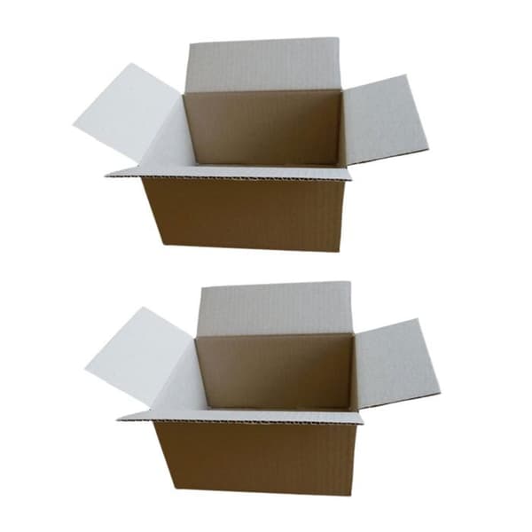 2 små packboxar 16 x 12 x 11 cm brun
