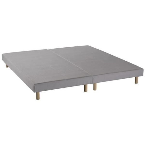 DEKO DREAM Rakenne Säleverhoillut sängyn pohjat 2x80x200 - Harmaa massiivipuu + jalat