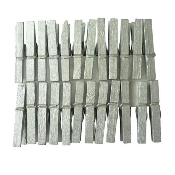 24 mini tøjklemmer i sølv Silver