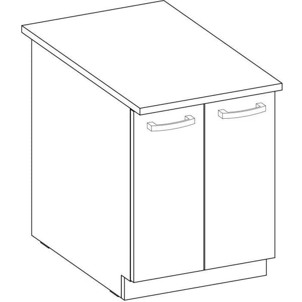 Underskab med 2 hængslede døre - Matgrå - L 60 x D 51,6 x H 85 cm - LASSEN Matt grå
