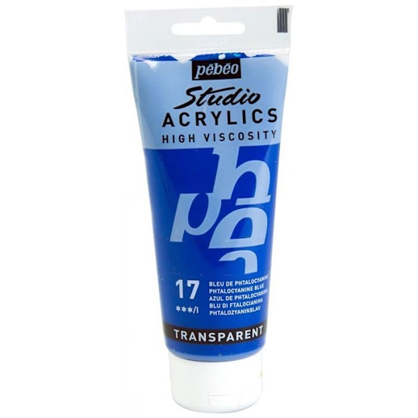 Akrylfärg - Pébéo - Studio - Phthalocyanine Blue - 100 ml - Satin Ftalocyaninblått