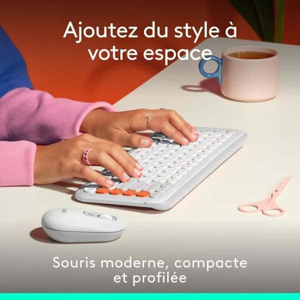 Mus - Trådløs - Logitech - Pop-mus - Off-white