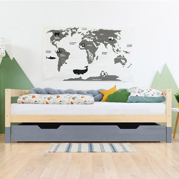 Tiroir på hjul opbevaring eller seng - grå til seng 120 x 160 cm Grå