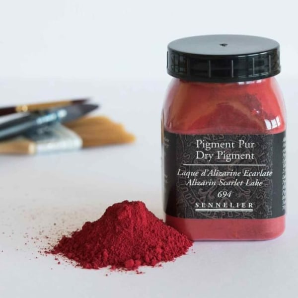 Pigment - Alizarin Lacquer - 70 g - Röd - Färgtillverkning - Full kontroll Scarlet Alizarin lack