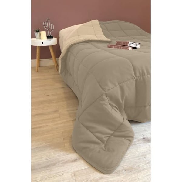 CALGARY Varm mikrofiberdyne 400g/m² Taupe & Linned 140x200cm Mol