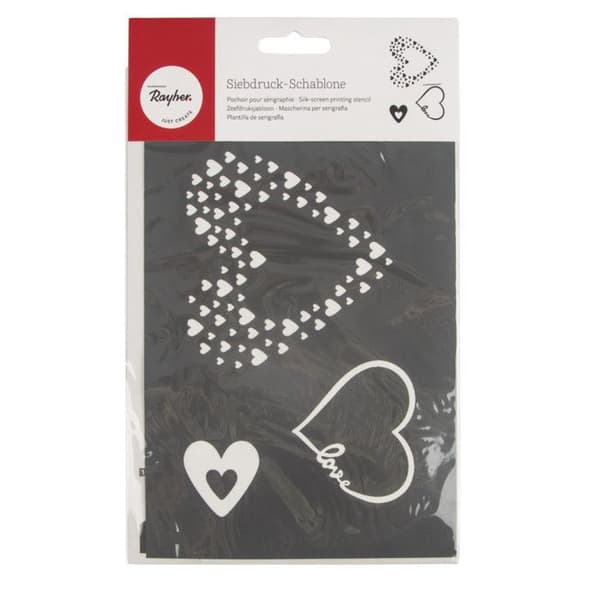 "Love" A5 screentryckstencil, 1 stencil + 1 spatel, Transparent