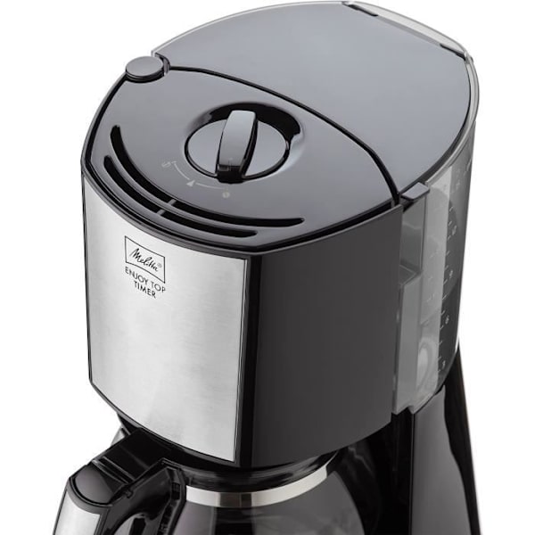 MELITTA-suodatinkahvinkeitin - Enjoy Top Timer 1017-11 musta - AromaSelector®-toiminto - Tiputuksen estojärjestelmä Stål och svart
