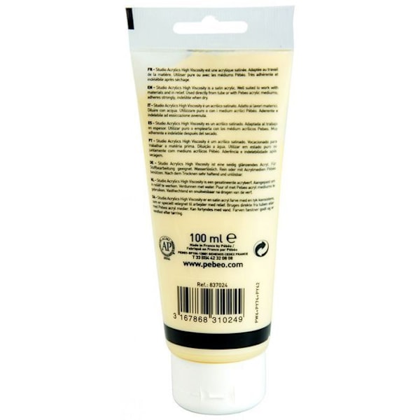 Akrylmaling - Pébéo - Studio - Napoli Gul - 100 ml - Satin Neapel gul