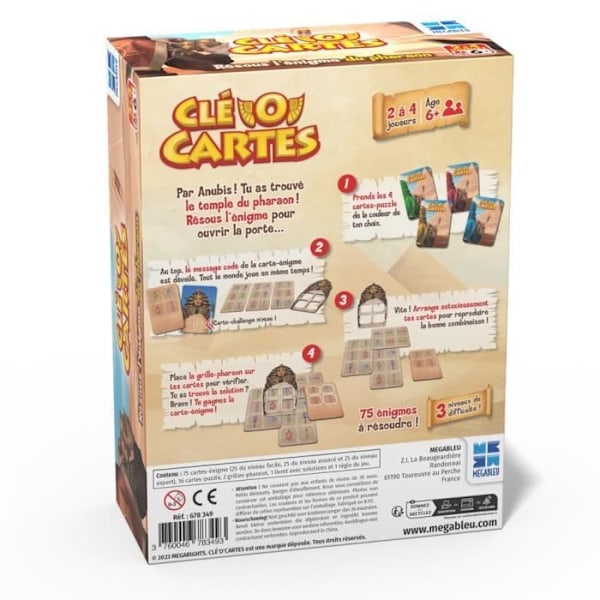 CLE'O'Cartes, Tænkespil og strategispil for de små og de store, Fra 6 år, Til 1 til 4 spillere, 678349, Megableu Flerfärgad