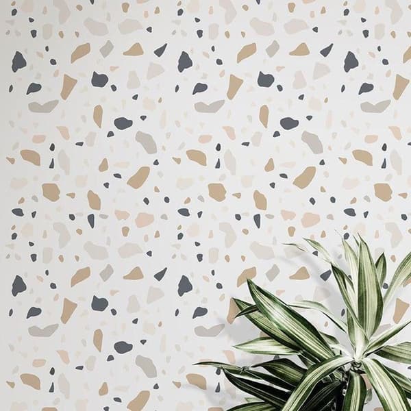 3 st schabloner med Terrazzo-mönster A4