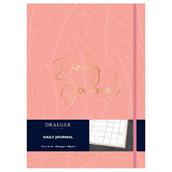 Carnet A5 - Draeger Paris - Elastisk Stängning - FSC® Papper - Förifyllda Sidor - Rosa Rosa
