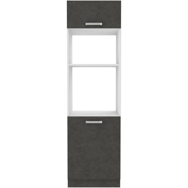 Uunipylväskaappi kahdella saranaovella - harmaa - P 60 x S 57 x K 210 cm - LASSEN Grå
