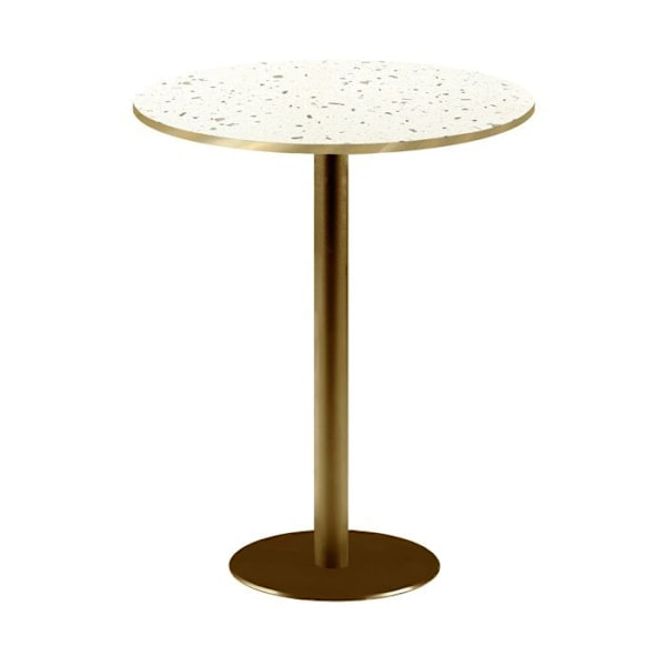 Rund høj bar Ø 60 cm Rom bistro terrazzo Vit