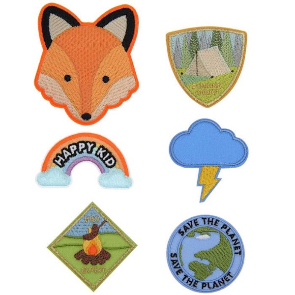 6 Fox Scout plåster för strykning Flerfärgad