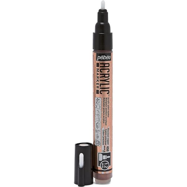 Acrylic Marker - Fin spids 1,2 mm Glitrende Kobber Glittrande Koppar