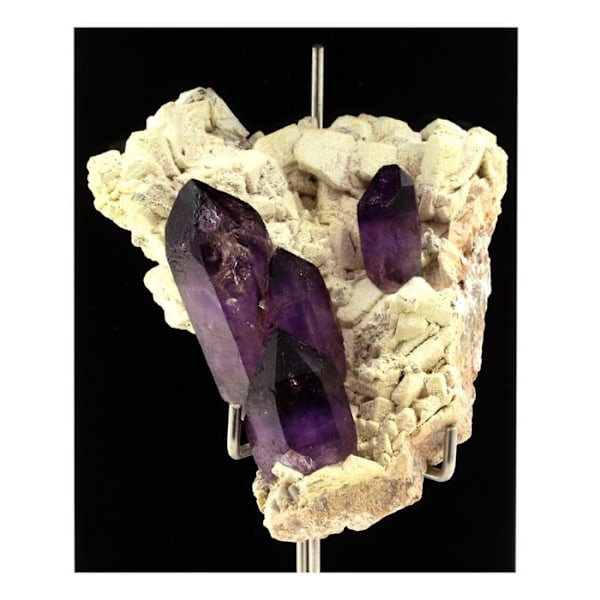 Sten og mineraler. Ametyst kvarts. 1332,0 øre. Goboboseb Mts, Brandberg, Namibia. Lila
