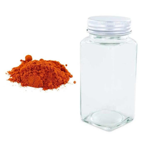 Kryddflaska - Multfärgad - Malen paprika 40 g - Hållbar glas - Aluminiumlock - Samtida design