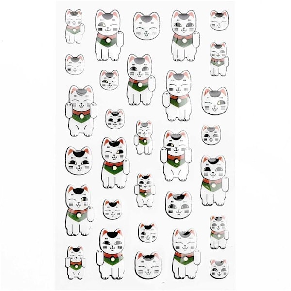Rico Design gel klistermærker - Maneki neko - 30 stk Flerfärgad