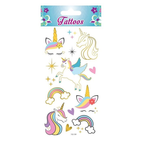 Väliaikaiset tatuoinnit - Yksisarviset - Kulta Flerfärgad