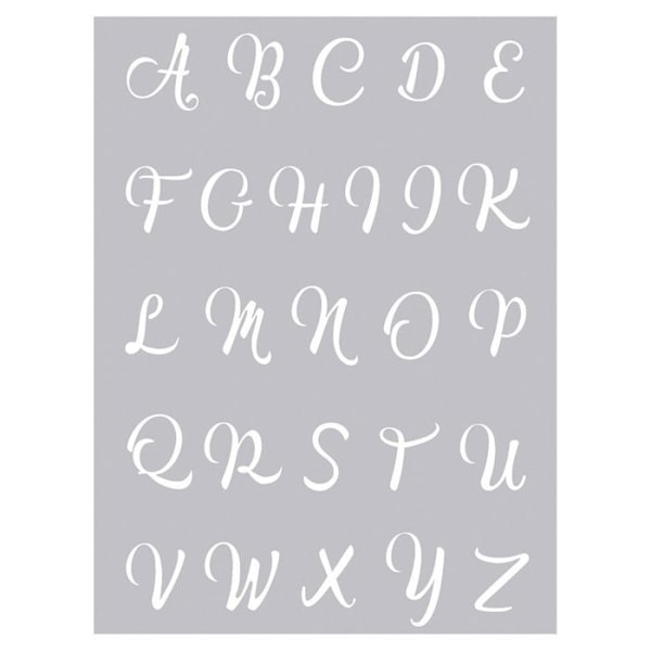 Alphabet-polymeerisavi stensiili 15,3 x 11,4 cm Grå