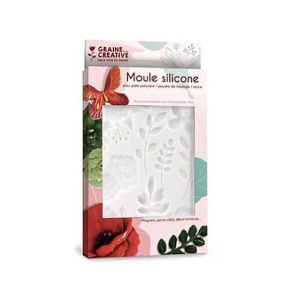 Silikonform - Ej specificerad - Blommor - 10 avtryck - 20,5x13,5cm - För polymerlera