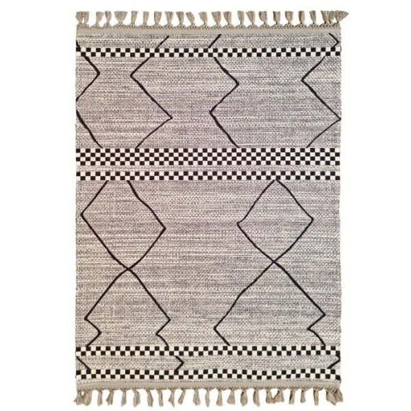 Tæppe - ANATOLIAN STAR - BERBERE ASNI - 80x150 cm - Polyester - 6 mm tykkelse Grå