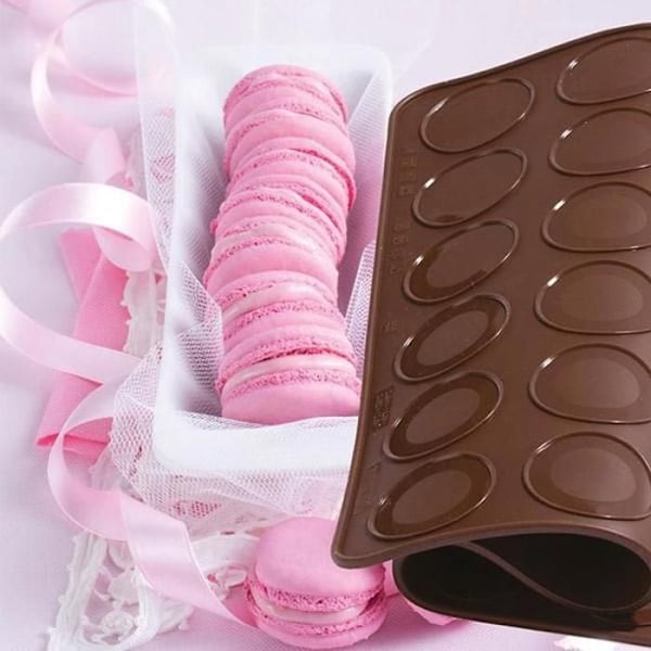 Macarons matta 42 avtryck kastanj