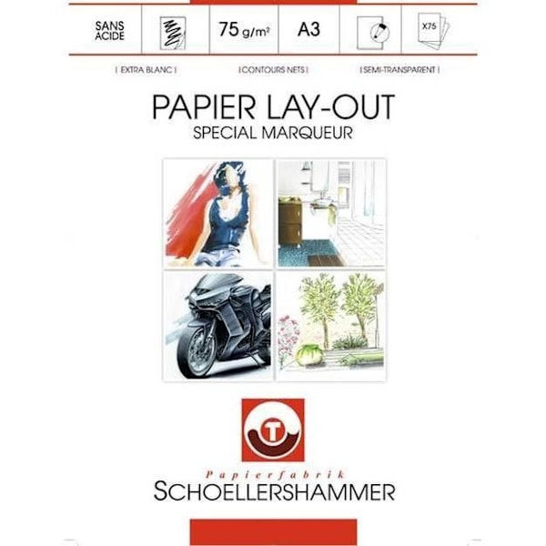 Pappersdyna - SCHOELLERSHAMMER - Manga konstpapper - A3 - 75 ark - 75g/m²